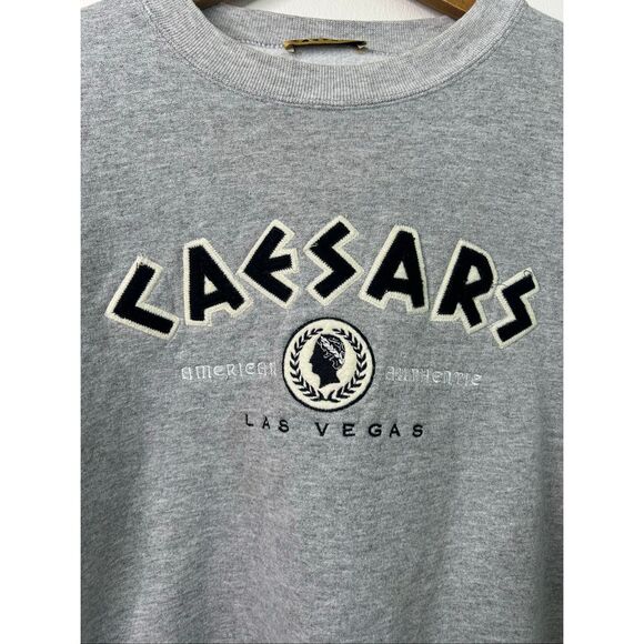Vintage Caesars Palace Las Vegas Sweatshirt Gray Crewneck Pullover USA Made M - Picture 2 of 10